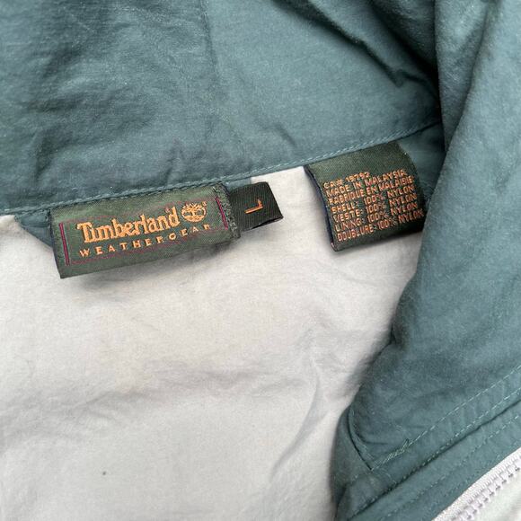 Vintage Y2K Timberland Weathergear Lightweight Jacket Green Parka Windbreaker L - Picture 2 of 11